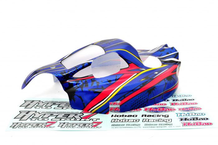 87605BU 1/8 HYPER 7 TQ BUGGY BODY SHELL -PRINTED, BLUE