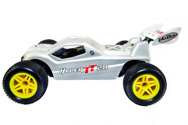 11105Y HOBAO TT 2.0 COMPLETE TIRE W/ YELLOW WHEEL, 4PCS