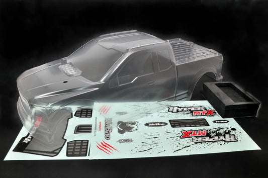 OP-0125N MTX CLEAR BODY SHELL W/ DECAL & BODY SPONGE PAD